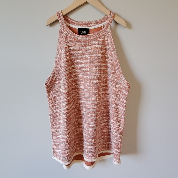 Anthropologie Tops - Anthropologie W5 Boho tweed Fringe Tank Top